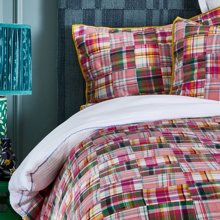 Madras Plaid Patchwork Quilt & Shams Greenrow