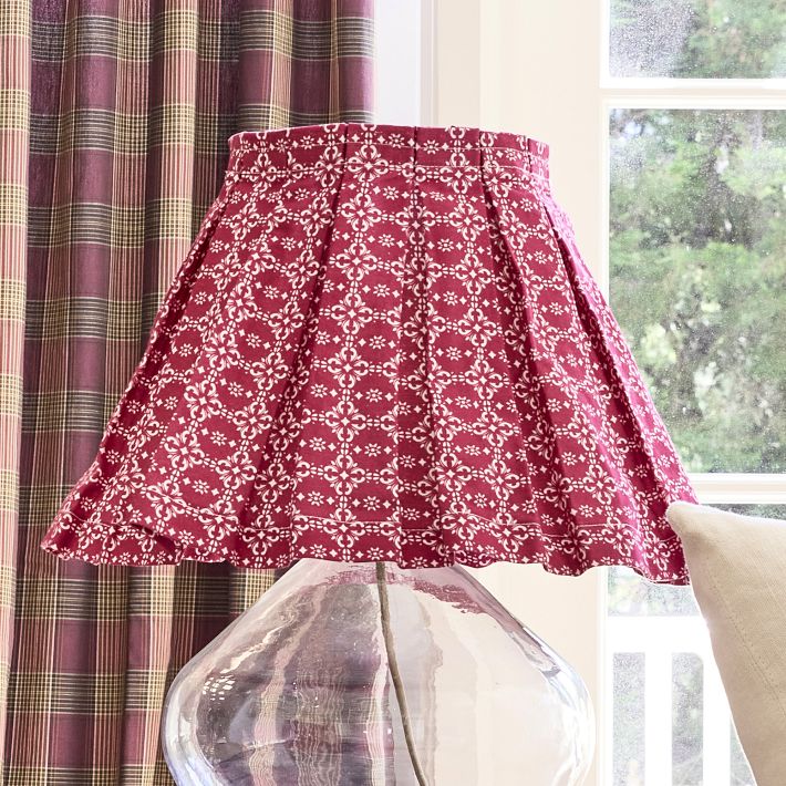 Pleated 2024 Lampshade Block Print Fabric