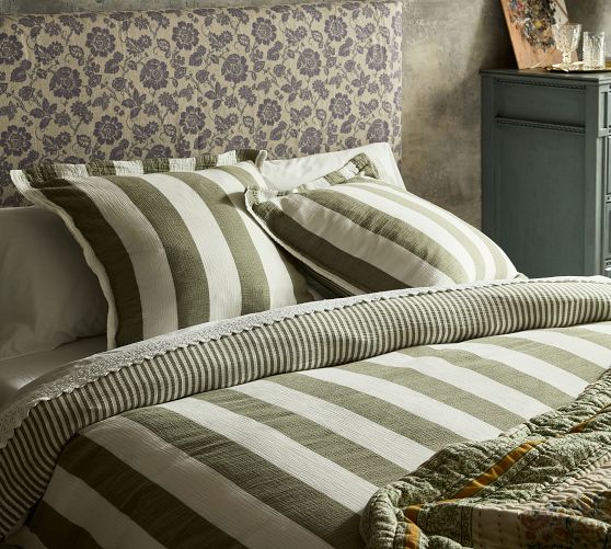 Reversible Cotton Stripe Duvet Cover & Shams