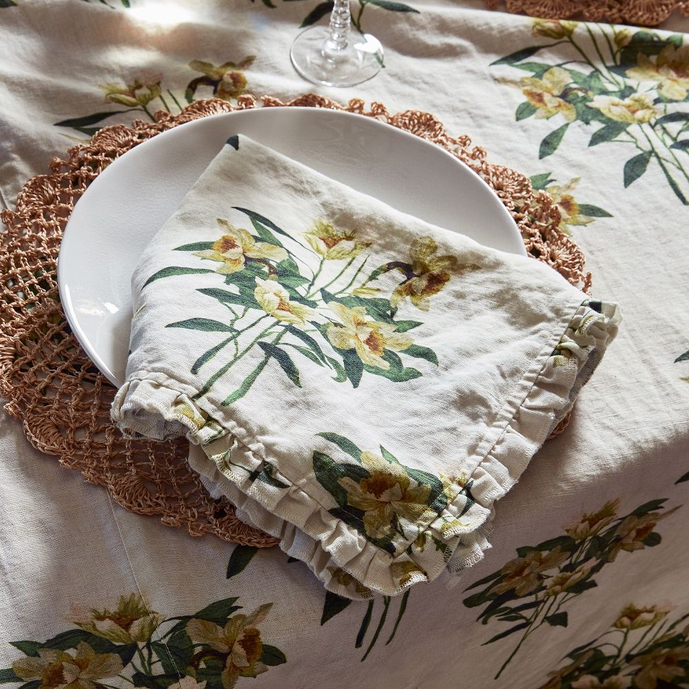 Narcissus Linen Ruffle Napkins