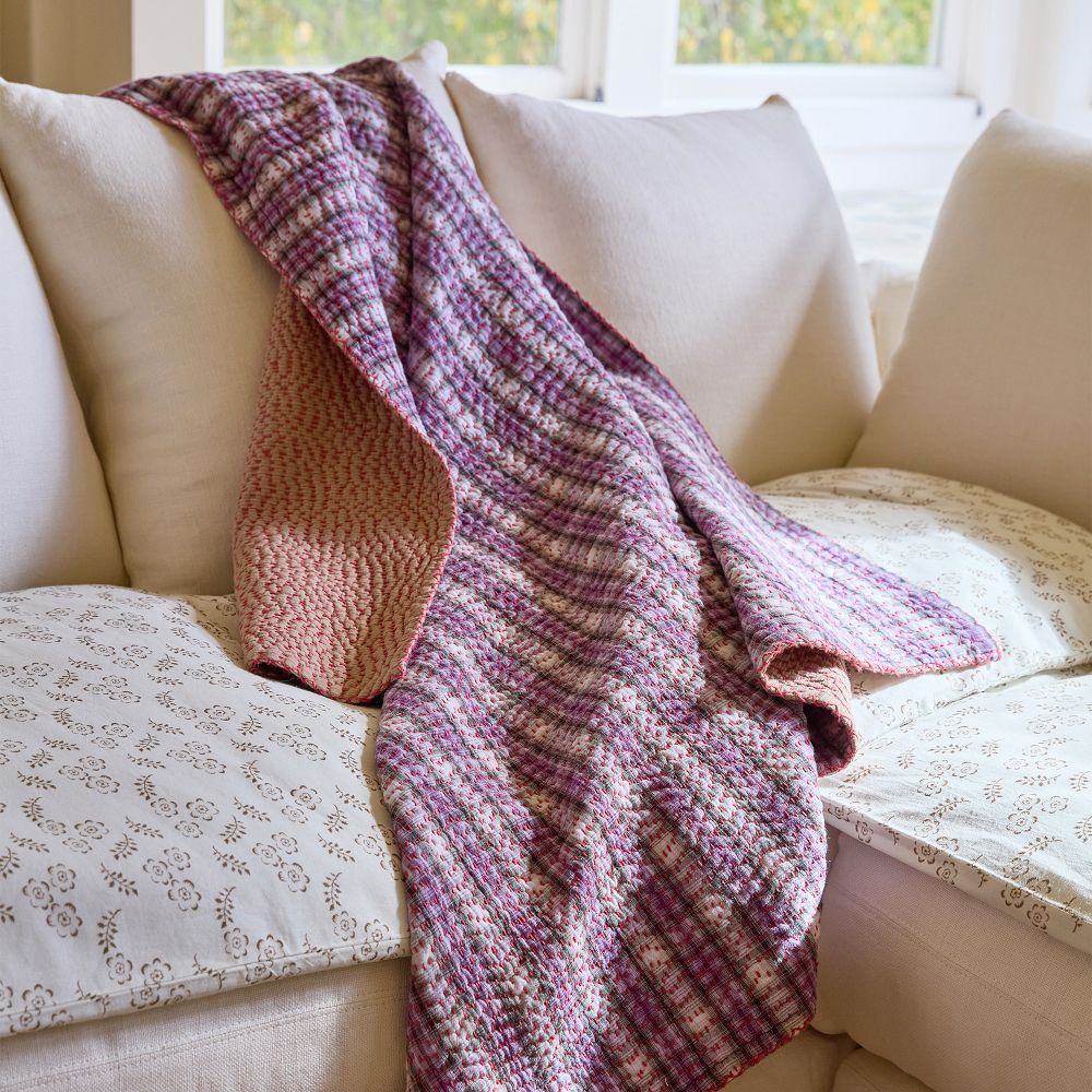 Color Stitched Plaid Throw