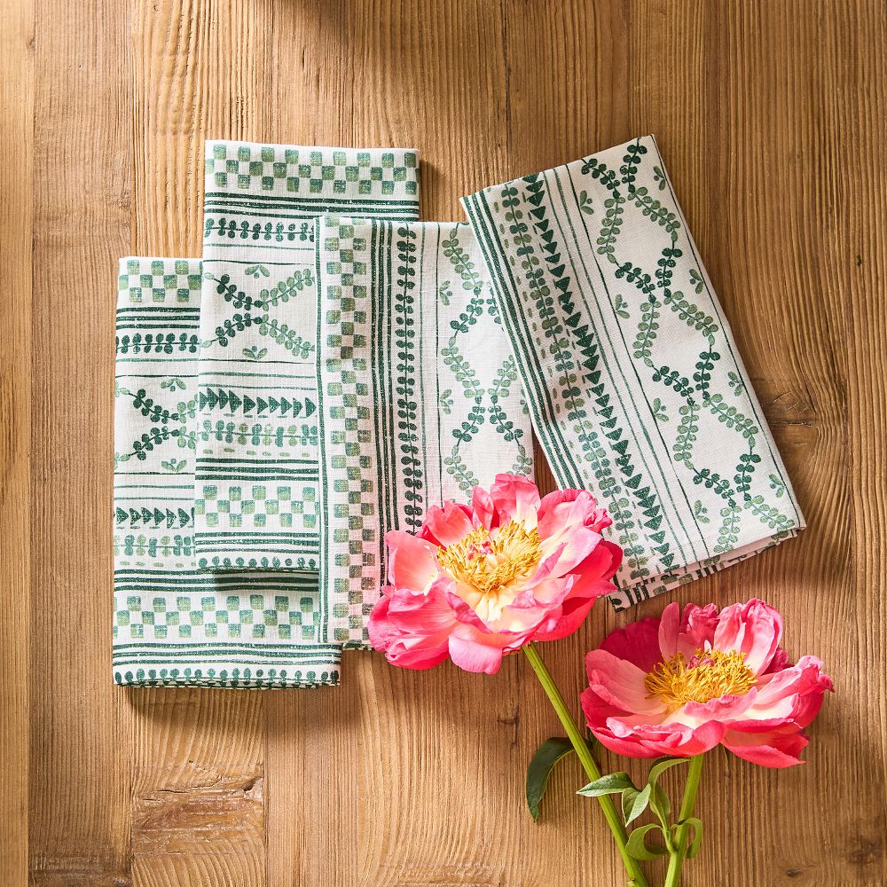 Checkered Floral Napkins