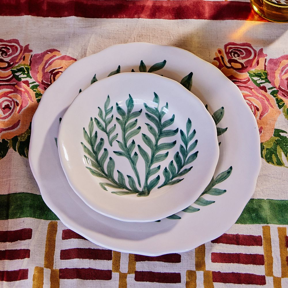 Ivy Hand-Painted Dinnerware, Set of 4