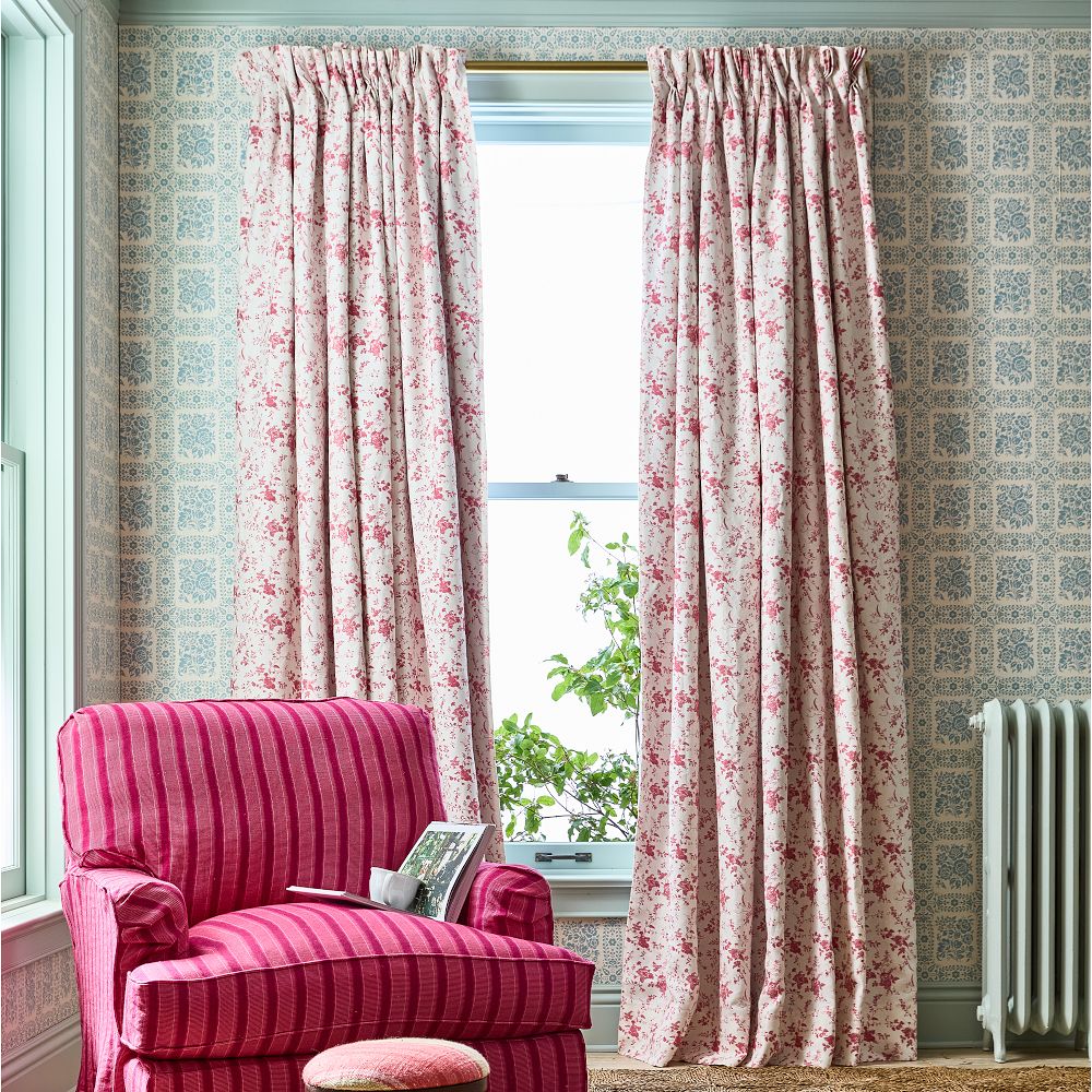 Rosie Bloom Printed Linen Curtain