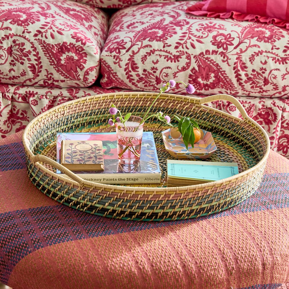 Luna Hand-Woven Round Tray