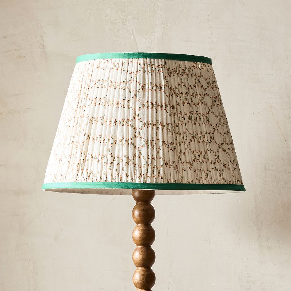 Printed Lattice Floral Taper Lamp Shade