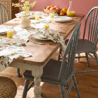 Lattice Floral Farmhouse Dining Room