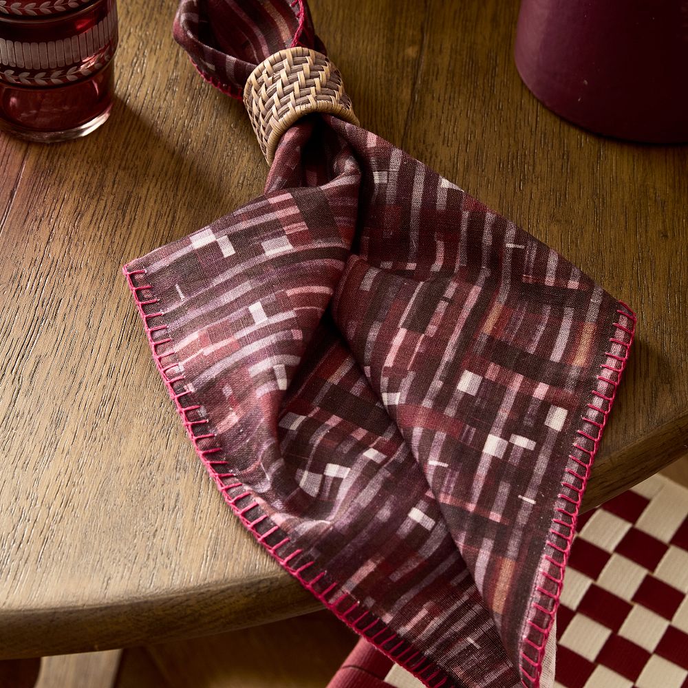 Good Girl Gone Plaid Whipstitch Napkins, Set of 4
