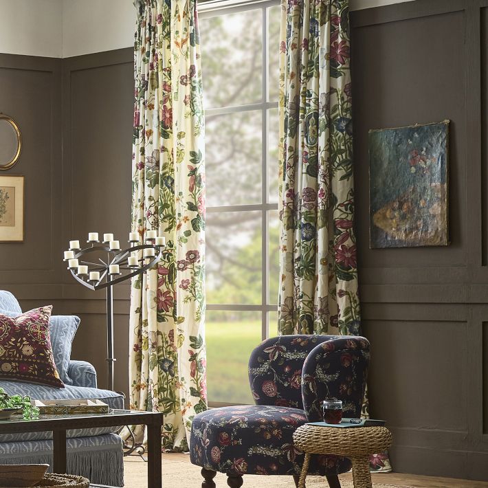 Printed Pleated Garden Variety Drape