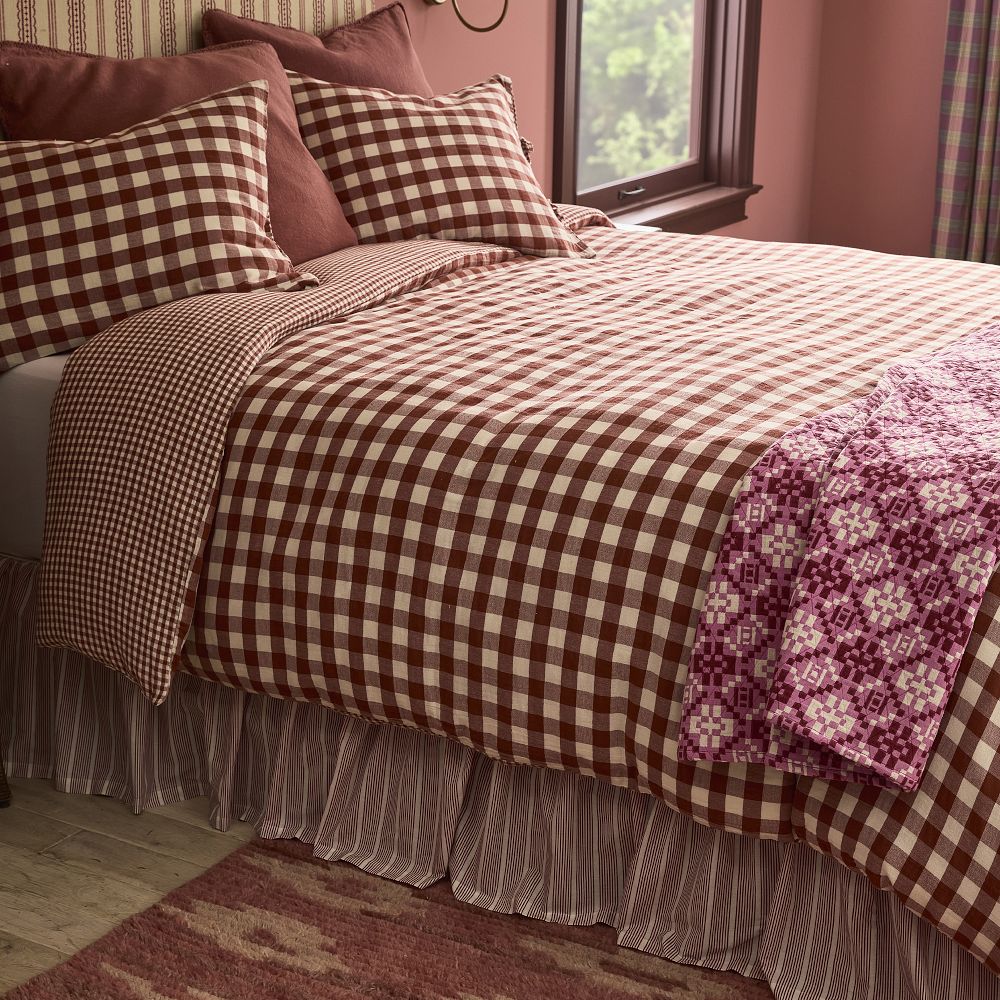 Reversible Gingham Duvet Cover and Shams