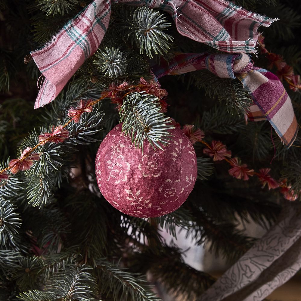 Cotton Mache Floral Ornaments