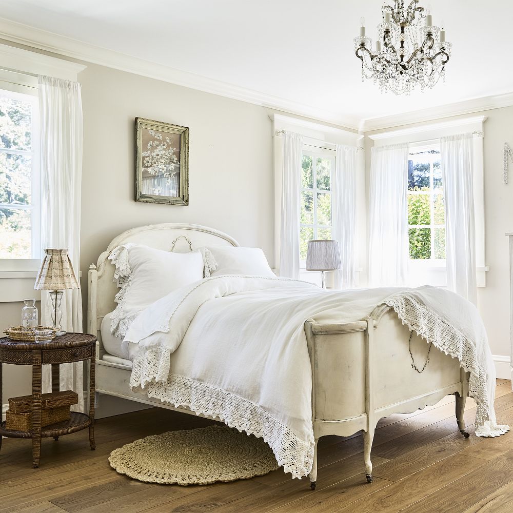 Daisy Linen Crochet Trim Duvet Cover &amp; Shams