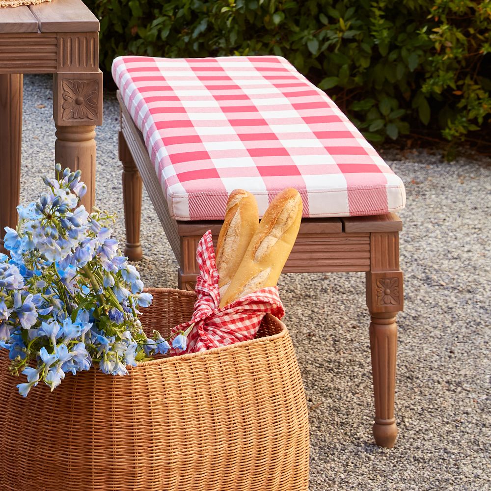 Livia Carved Outdoor Dining Bench