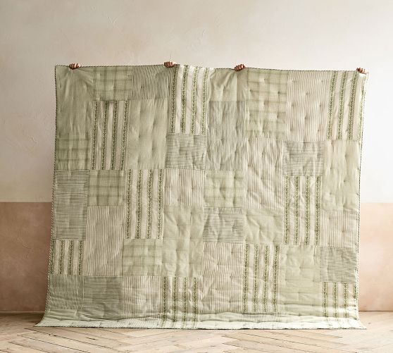 Kala Cotton Embroidered Patchwork Quilt Shams