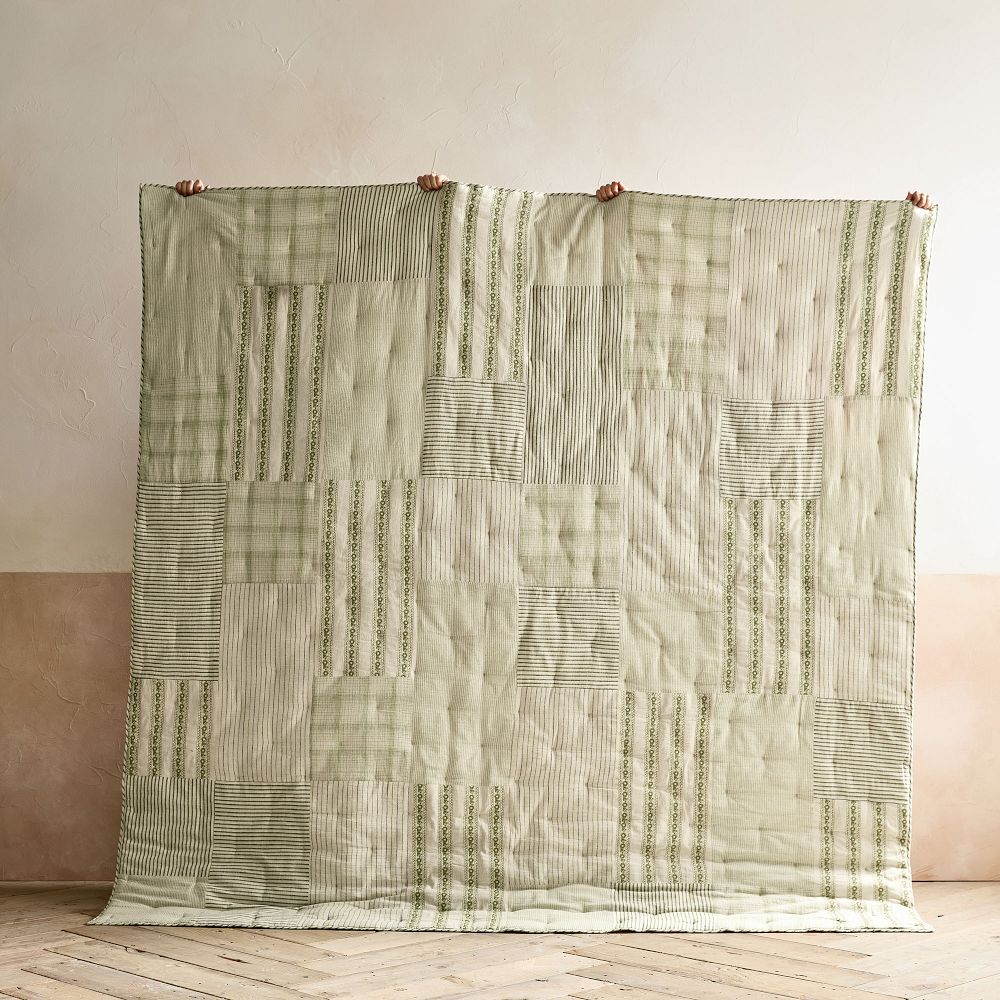 Kala Cotton Embroidered Patchwork Quilt &amp; Shams