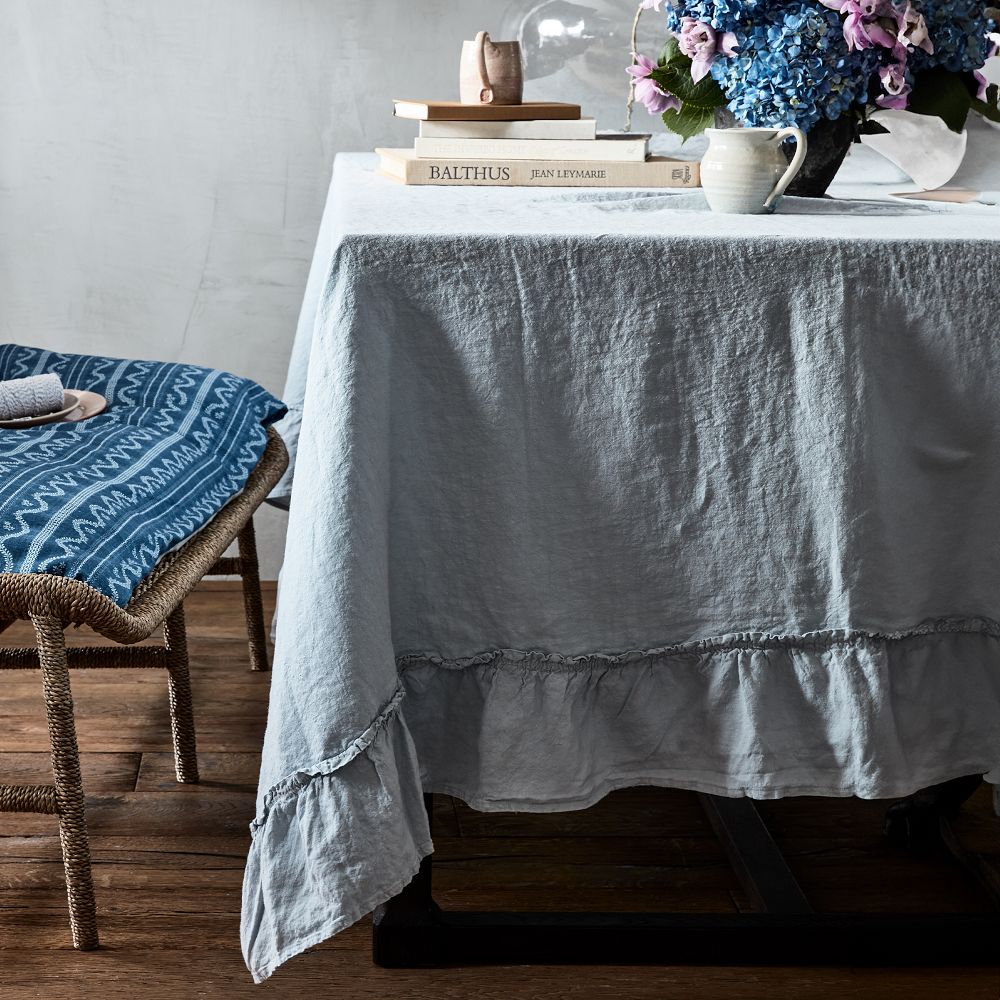 Linen Ruffle Tablecloth