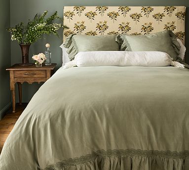 Linen Ruffle Crochet Duvet Cover