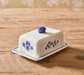 Lula Belle Hand-Painted Butter Dish