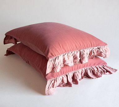 Reccyled Poly Velvet Ruffle Sham