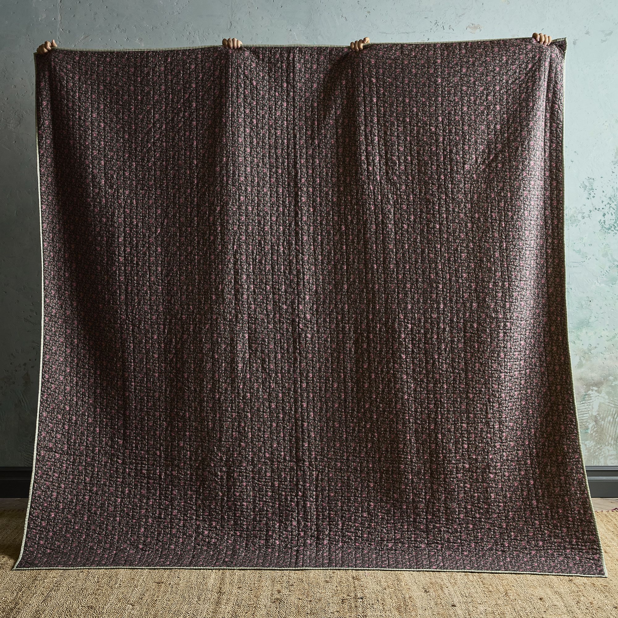 Gingham Floral Reversible Quilt