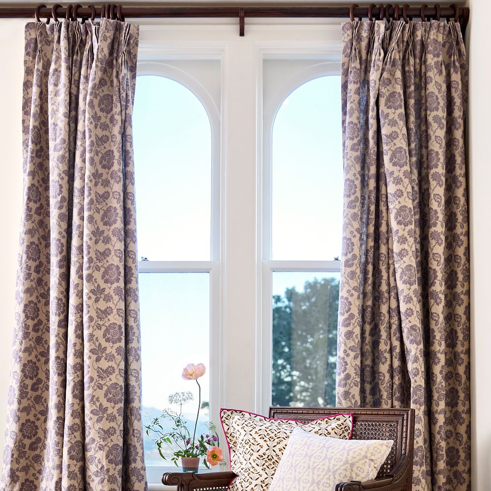 Daisy Bloom Printed Linen Curtain