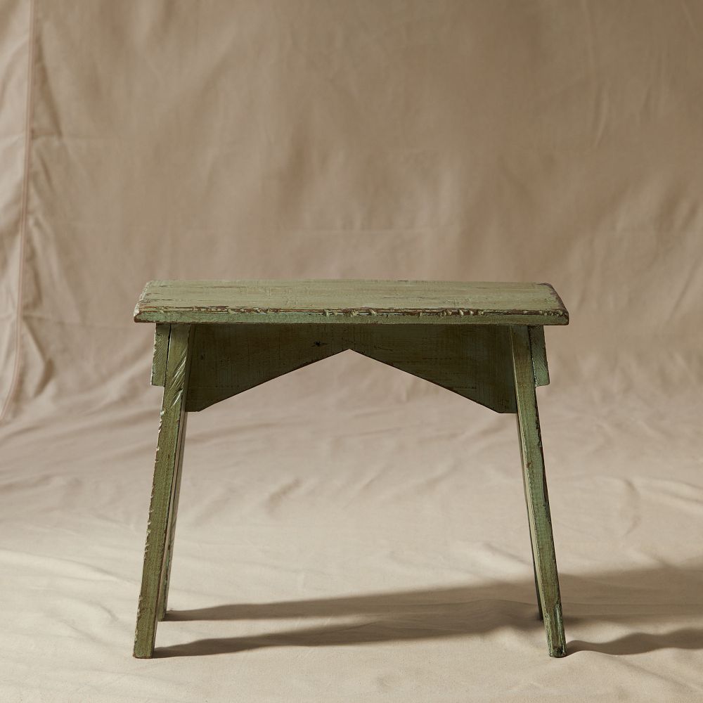 Large Seafoam Green Reclaimed Wood Decorative Pedestal