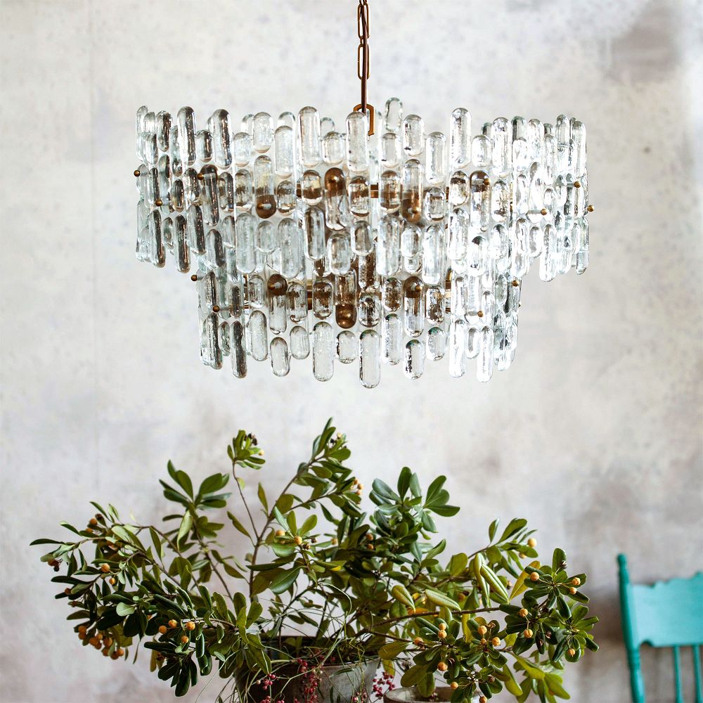 Recycled Glass 2 Tier Chandelier