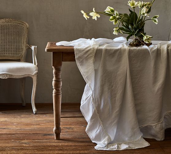 Linen Ruffle Tablecloth