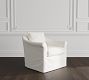 Elodie Slipcovered Swivel Armchair