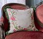 Pink Lily Velvet Embroidered Pillow Cover