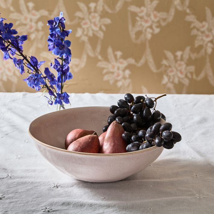 Pink Salgada Glazed Ceramic Serving Bowl