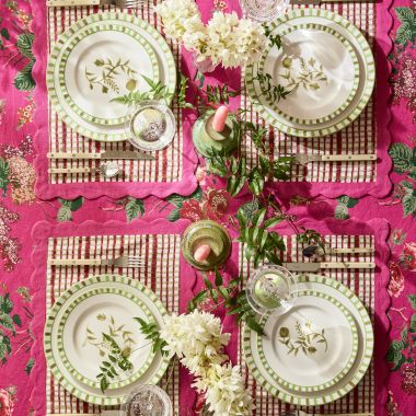 Vintage Floral Plaid Tablescape