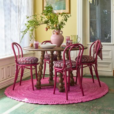 Festive Pink Dining Room