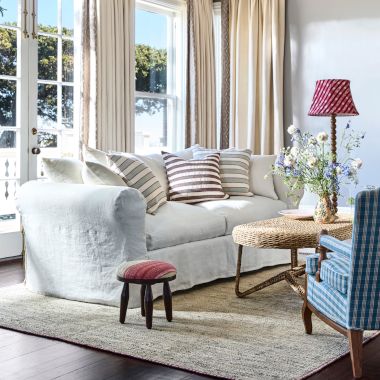 Striped Coastal Living Room