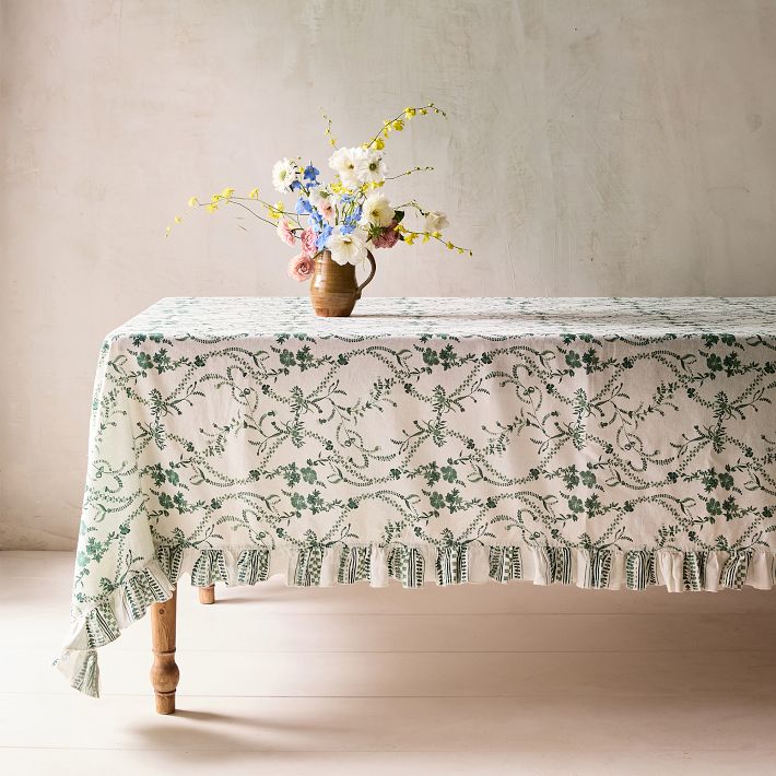 Checkered Floral Tablecloth