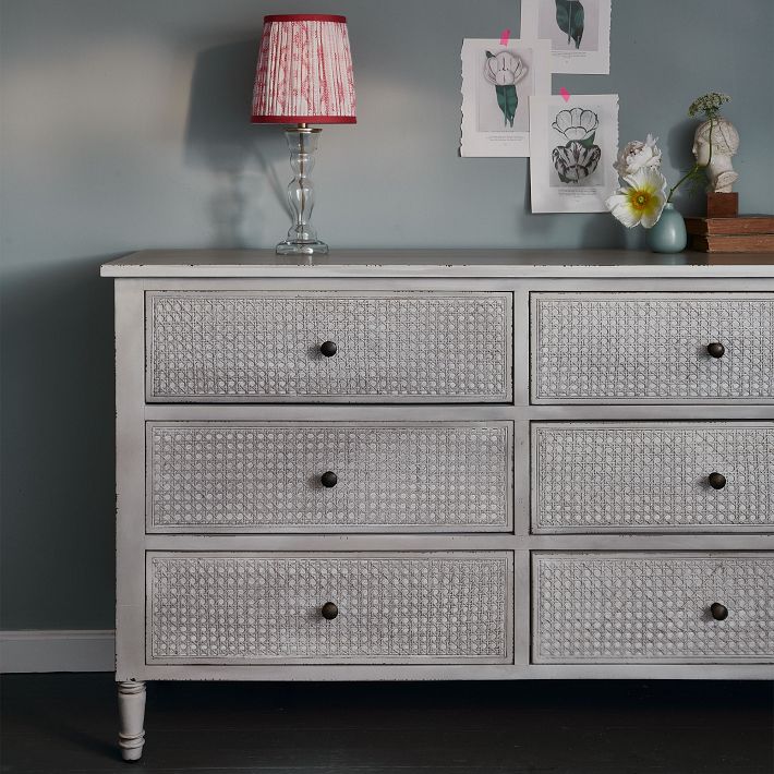 cane dresser Sydney Cane 6 Drawer Dresser
