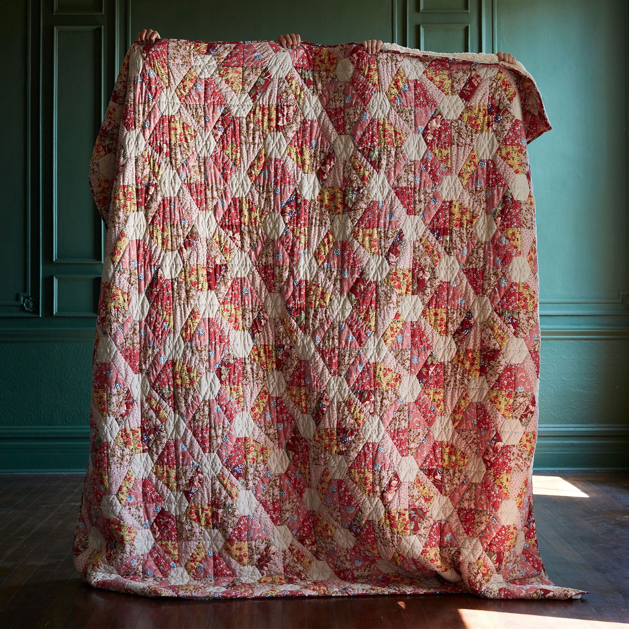 Remnant Patchwork Sherpa Quilt Queen/King