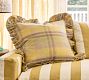 Plaid Ruffle-Trimmed Pillow Cover