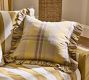 Plaid Ruffle-Trimmed Pillow Cover