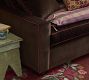 Hadley Upholstered Chocolate Velvet &amp; Pink Piped Sofa