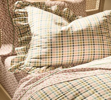 Seersucker Plaid Duvet Cover & Shams | Greenrow
