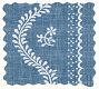 Blue Floral Scallop Wallpaper