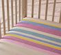Colorful Stripe Cotton Linen Crib Sheet