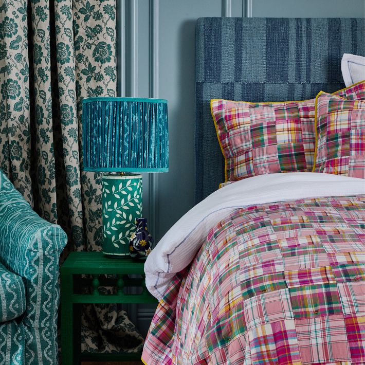 Madras Plaid Patchwork Quilt & Shams | Greenrow display picture 1