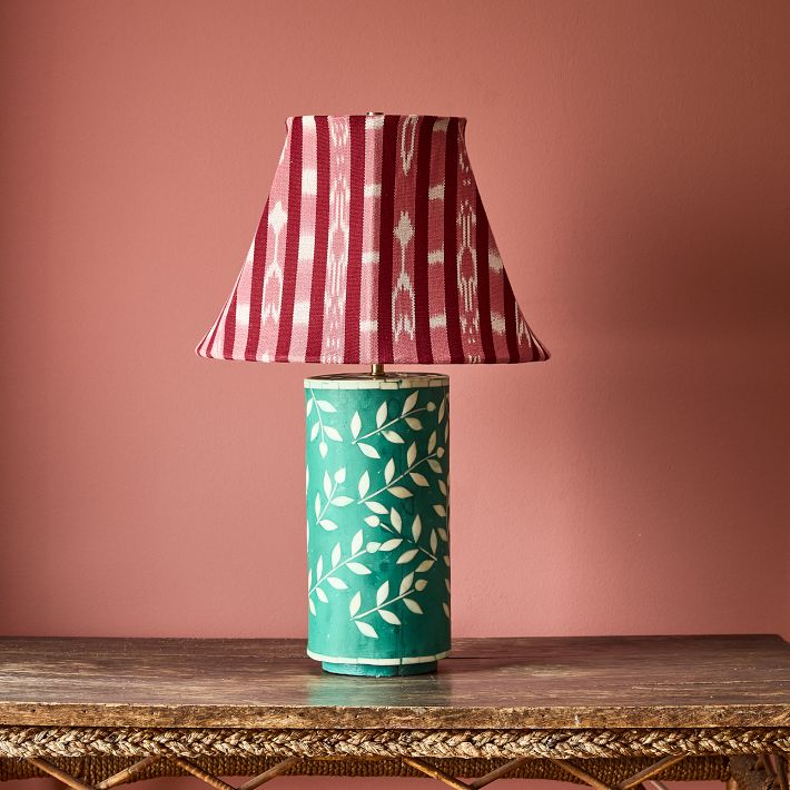 ki-no × koti BEAUTY&YOUTH Stripe Shade Ikat Stripe Jacquard Taper Lamp Shade | Greenrow