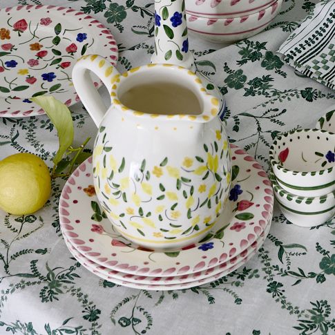 Hand-Painted Floral Ceramic Pitcher | Greenrow