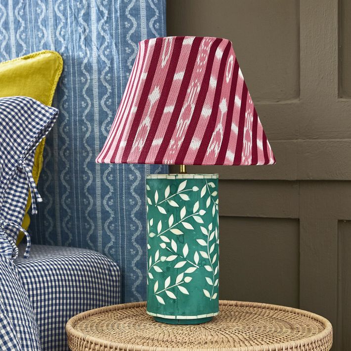 Ikat Stripe Jacquard Taper Lamp Shade | Greenrow