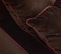 Hadley Upholstered Chocolate Velvet &amp; Pink Piped Sofa