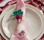 Radish Gingham Embroidered Napkins, Set of 4