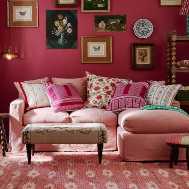 Pink Floral Living Room